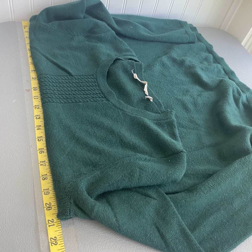 Soft Surroundings Women Priscilla Pullover Tunic Sweater Size L Cable Knit Green - Picture 8 of 10